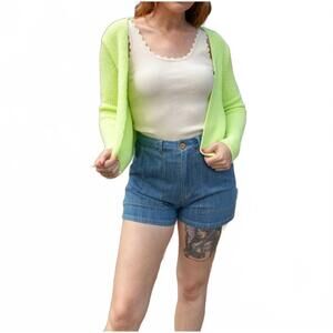 NEW Q2 on the rim open cardigan in green